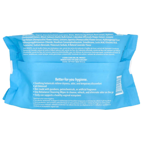 Good Clean Love, Rebalance, Personal Moisturizing & Cleansing Wipes, Fragrance Free, 30 Lyocell Wipes - Supply Center USA