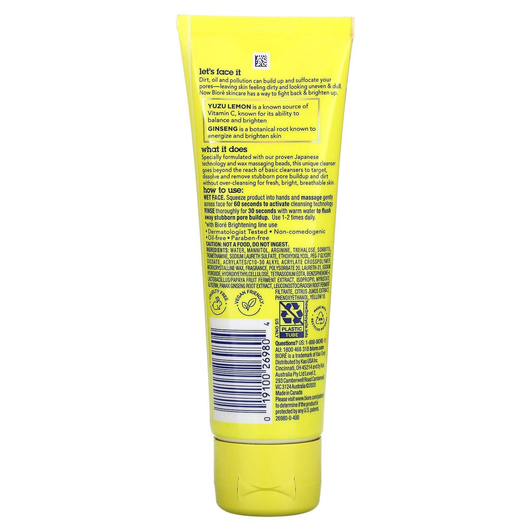 Biore, Brightening Jelly Cleanser, Yuzu Lemon + Ginseng, 4 fl oz (118 ml) - HealthCentralUSA