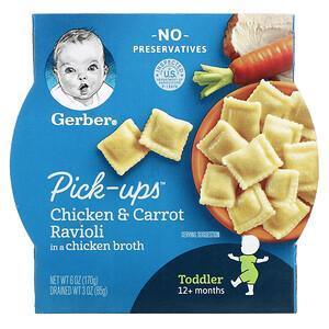 Gerber, Pick-Ups, Chicken & Carrot Ravioli in a Chicken Broth, 12+ Months, 6 oz (170 g) - Supply Center USA