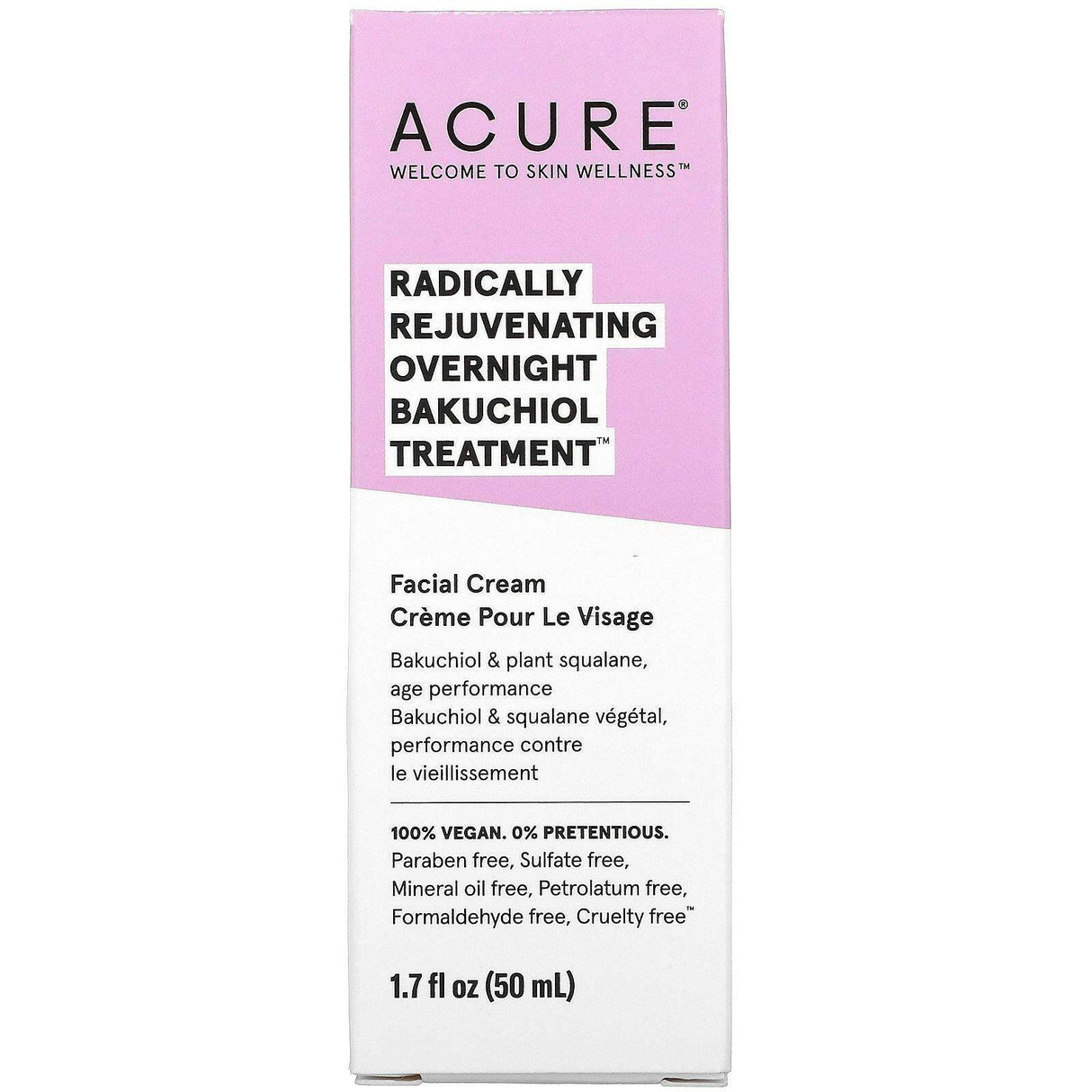 Acure, Radically Rejuvenating Overnight Bakuchiol Treatment, 1.7 fl oz (50 ml) - Supply Center USA