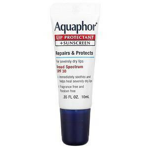 Aquaphor, Lip Protectant + Sunscreen, Broad Spectrum SPF 30, 0.35 fl oz (10 ml) - Supply Center USA