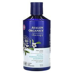 Avalon Organics, Scalp Normalizing Shampoo, Therapy, Tea Tree Mint, 14 fl oz (414 ml) - Supply Center USA