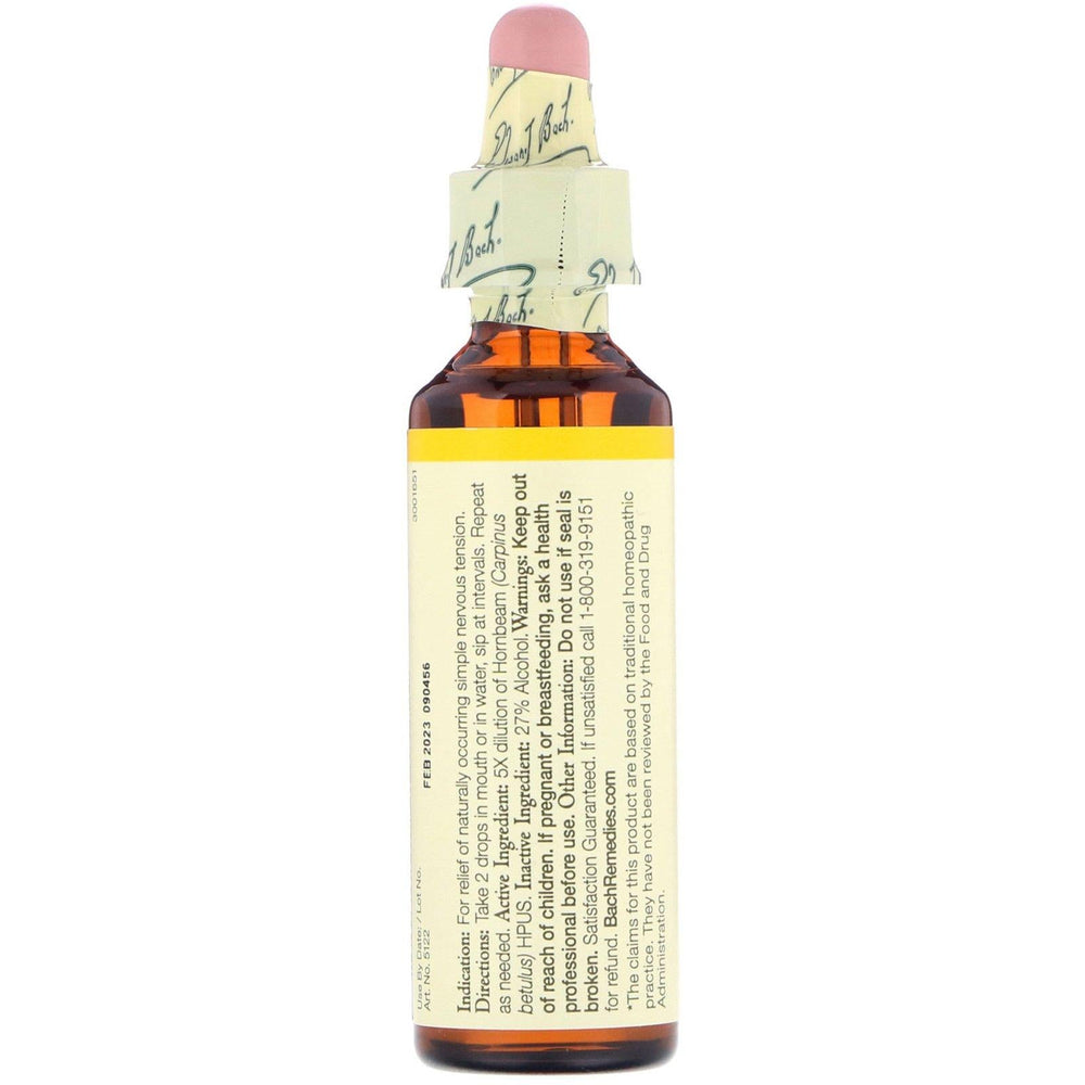 Bach, Original Flower Remedies, Hornbeam, 0.7 fl oz (20 ml) - HealthCentralUSA