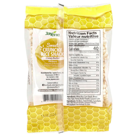 Jayone, Sweet Crunchy Rice Snack, Honey Butter, 2.8 oz (80 g) - Supply Center USA