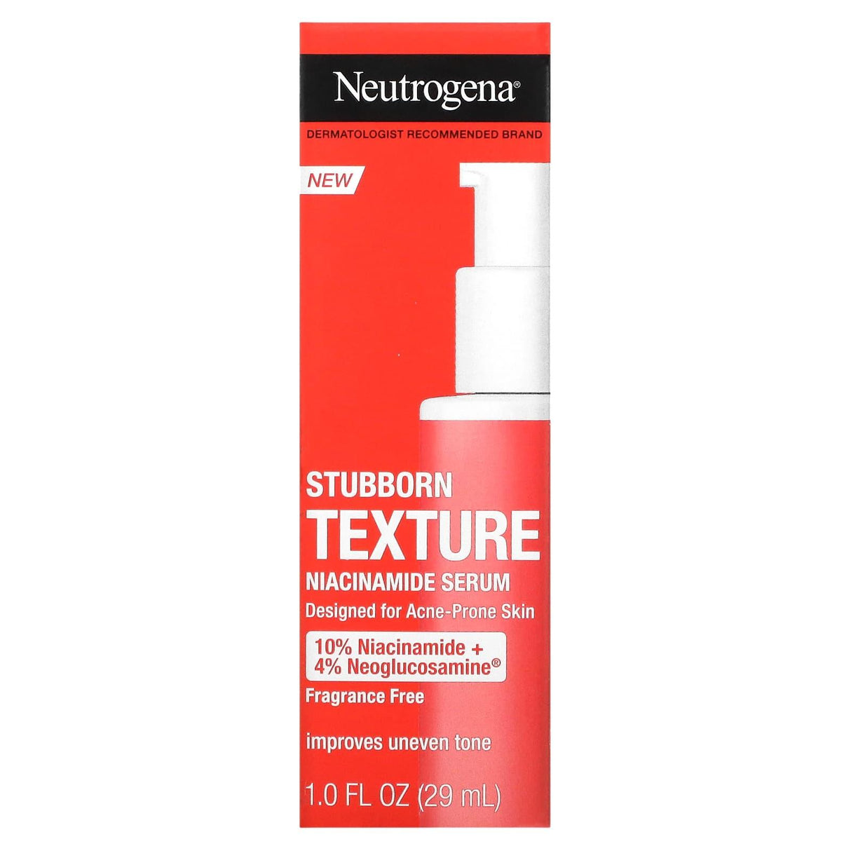 Neutrogena, Stubborn Texture Niacinamide Serum, Fragrance Free , 1.0 fl oz (29 ml) - Supply Center USA