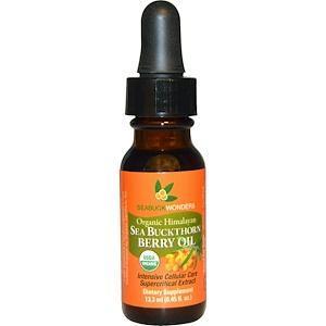 SeaBuckWonders, Organic Himalayan Sea Buckthorn Berry Oil, 0.45 fl oz (13.3 ml) - Supply Center USA