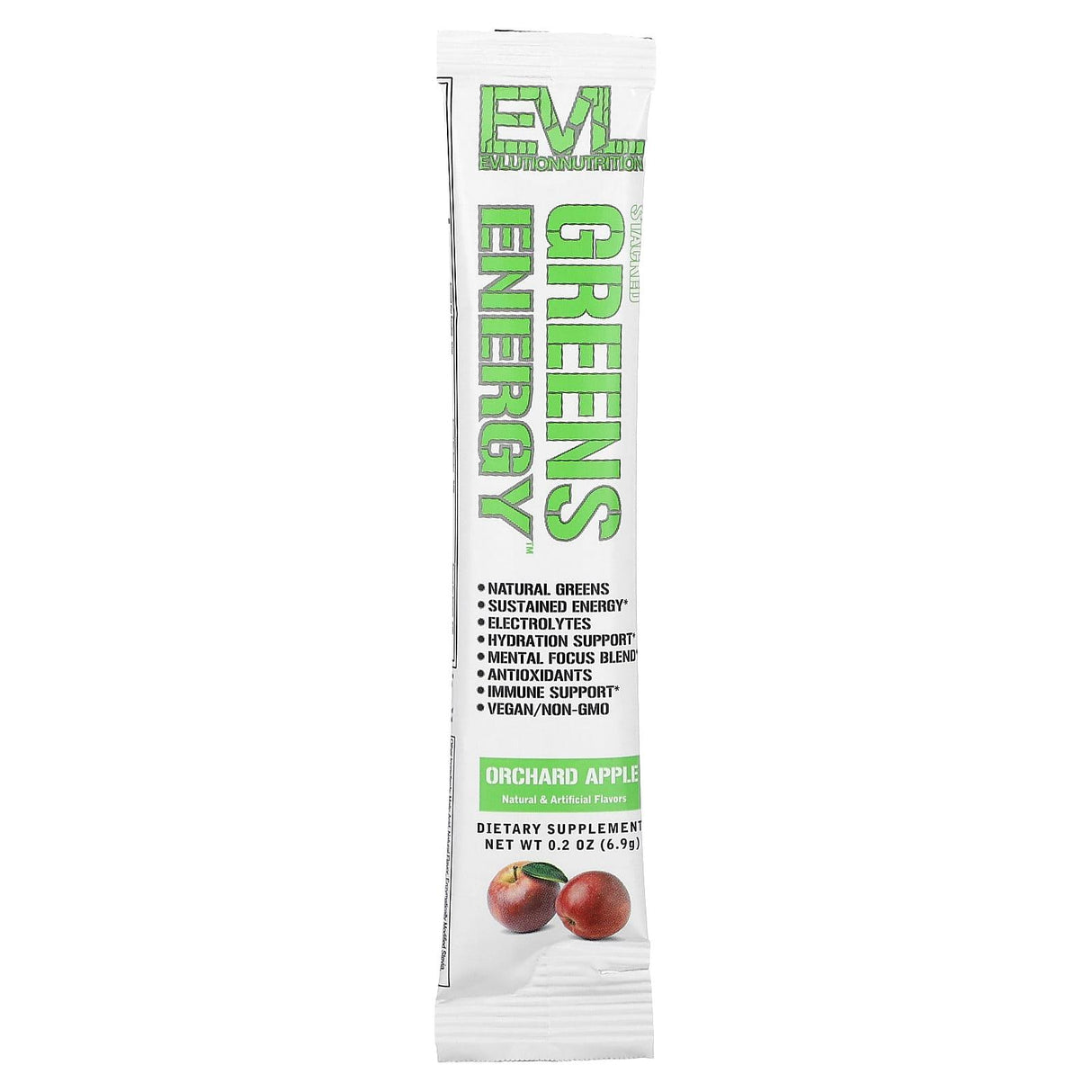 EVLution Nutrition, Stacked Greens Energy, Sample Pack, Orchard Apple, 3 Stickpacks, 0.2 oz (6.9 g) Each - Supply Center USA