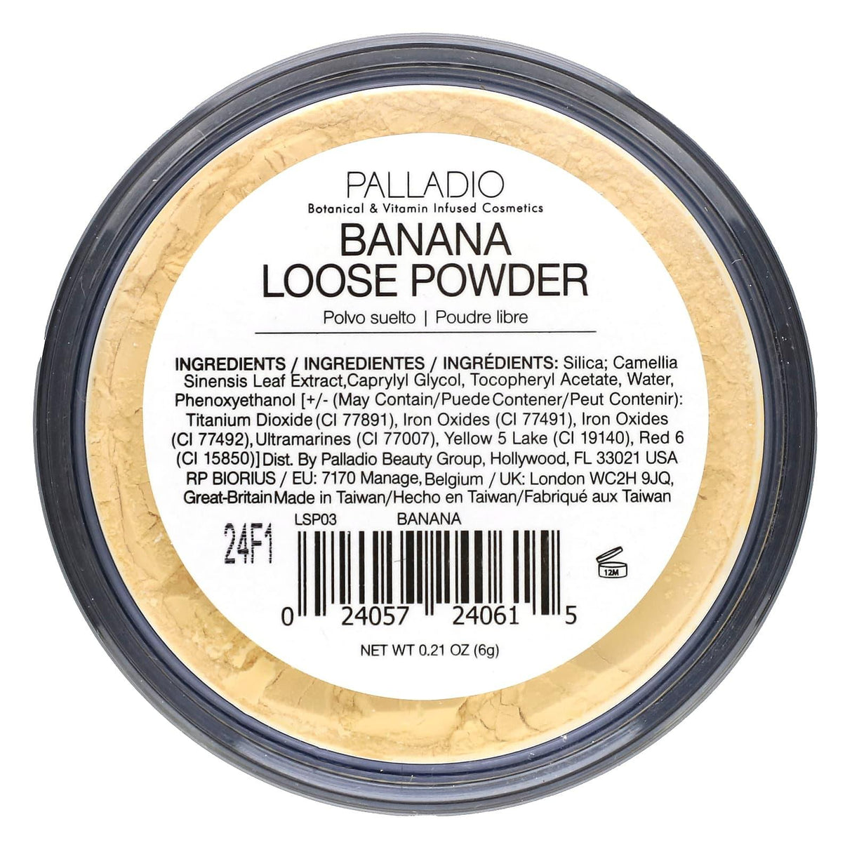 Palladio, 4Ever + Ever, Banana Loose Powder with Green Tea, 0.21 oz (6 g) - Supply Center USA