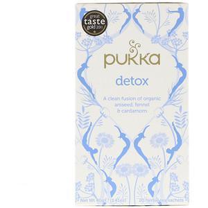 Pukka Herbs, Detox, Organic Aniseed, Fennel & Cardamom Tea, Caffeine Free, 20 Herbal Tea Sachets, 1.41 oz (40 g) - Supply Center USA