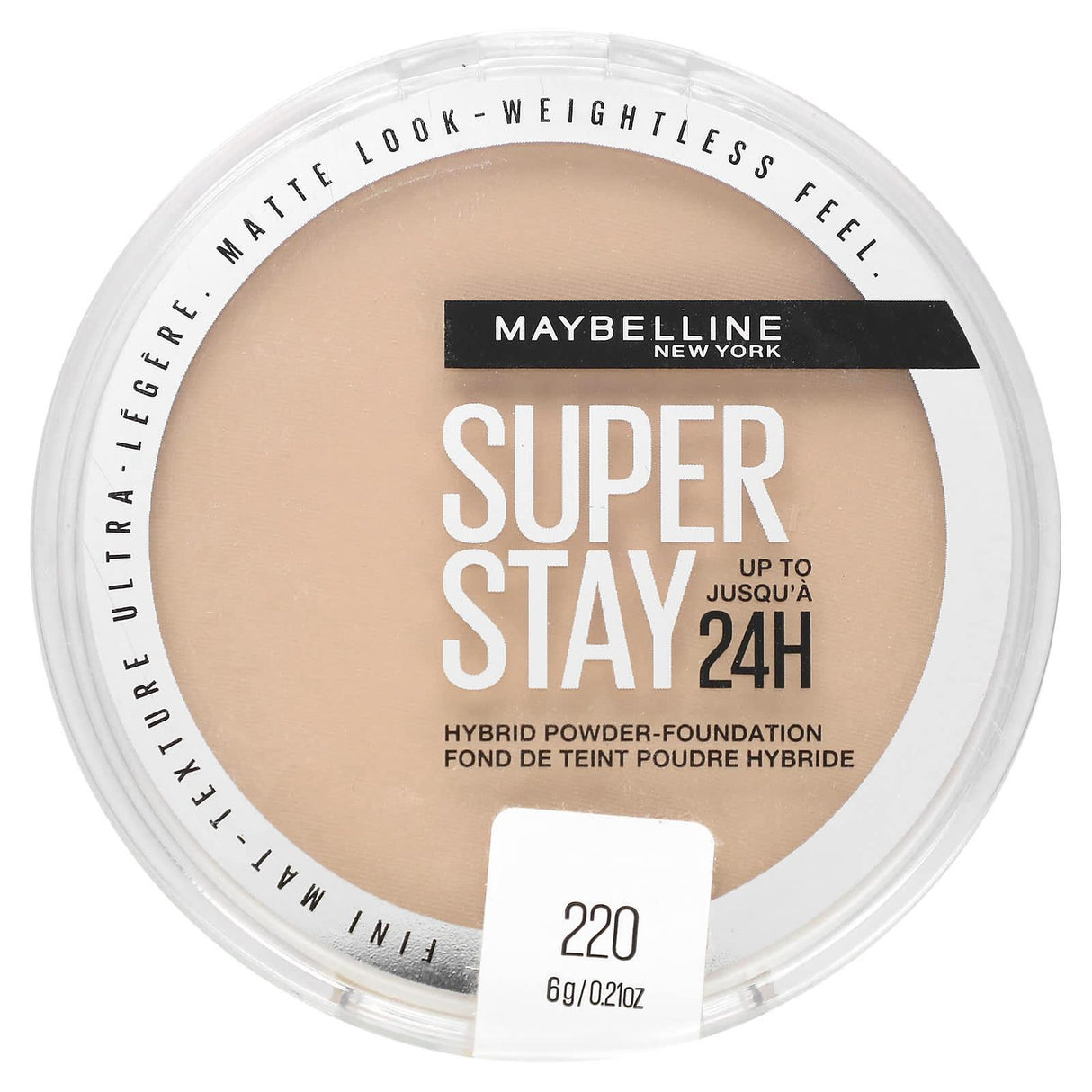 Maybelline, Super Stay, Hybrid Powder-Foundation, 220, 0.21 oz (6 g) - Supply Center USA