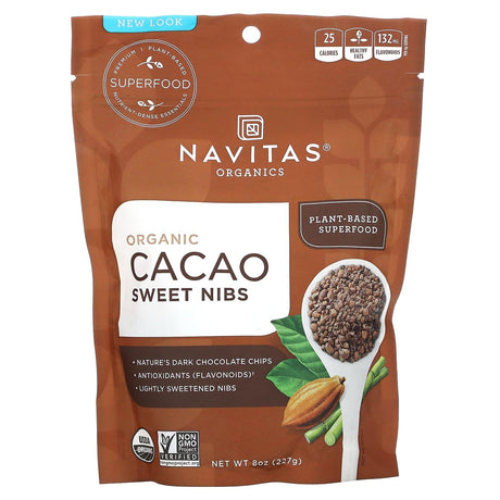 Navitas Organics, Organic Cacao Sweet Nibs, 8 oz (227 g) - Supply Center USA