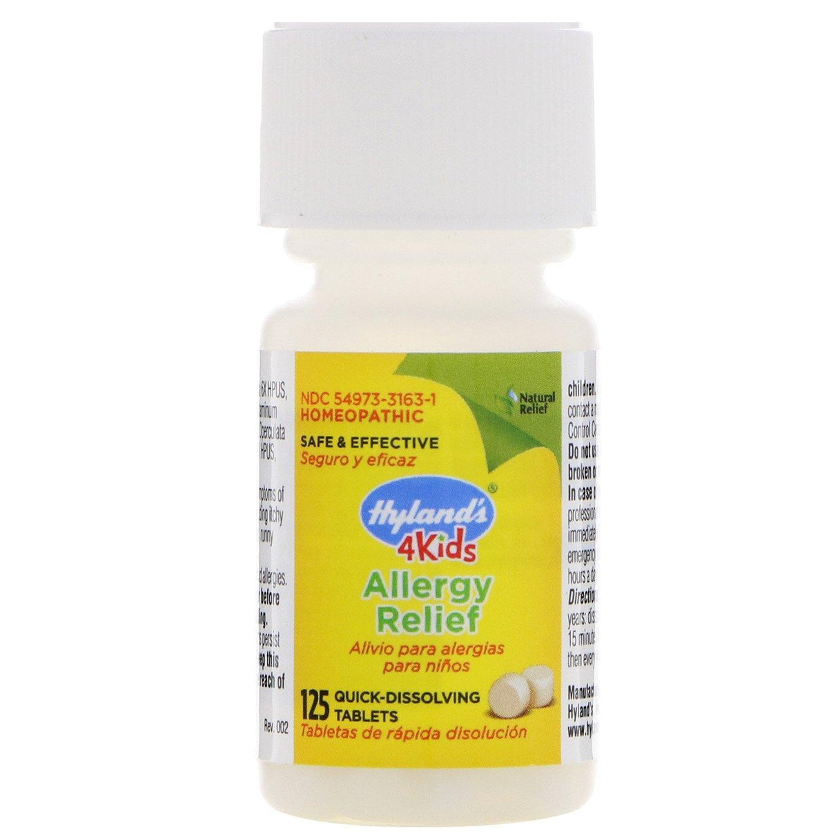 Hyland's, 4 Kids, Allergy Relief, Ages 2-12, 125 Quick-Dissolving Tablets - Supply Center USA