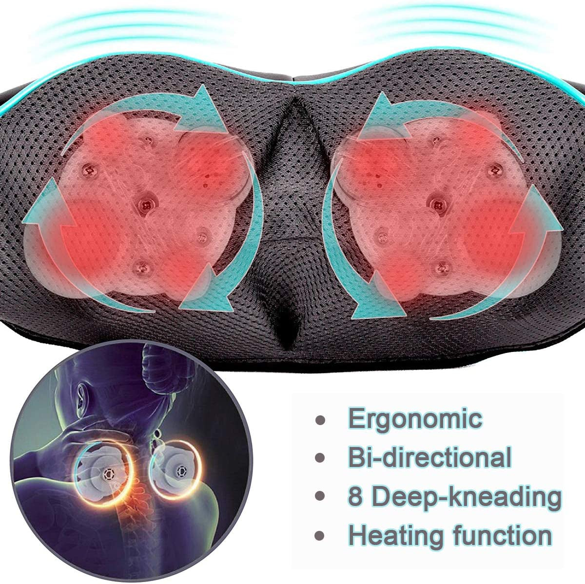 Mo Cuishle Shiatsu Neck and Shoulder Massager with Heat – Deep Kneading Massage for Relaxation – Ideal for Christmas, Mother'S Day, Father'S Day, and Valentine'S Day Gifts for Men, Women, Mom and Dad