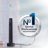 Philips Sonicare 4100 Rechargeable Electric Toothbrush, with Pressure Sensor, 2 Intensity Settings, Smartimer and Quadpacer, 14-Day Battery Life, Black, Model HX3681/24