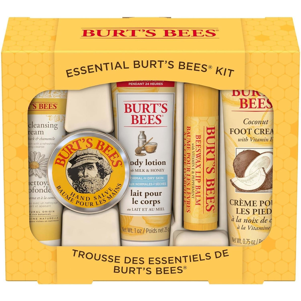 Burt'S Bees Teacher Appreciation & Graduation Gifts Ideas - Essential Everyday Beauty Set, 5 Travel Size Products - Deep Cleansing Cream, Hand Salve, Body Lotion, Foot Cream and Lip Balm - Supply Center USA