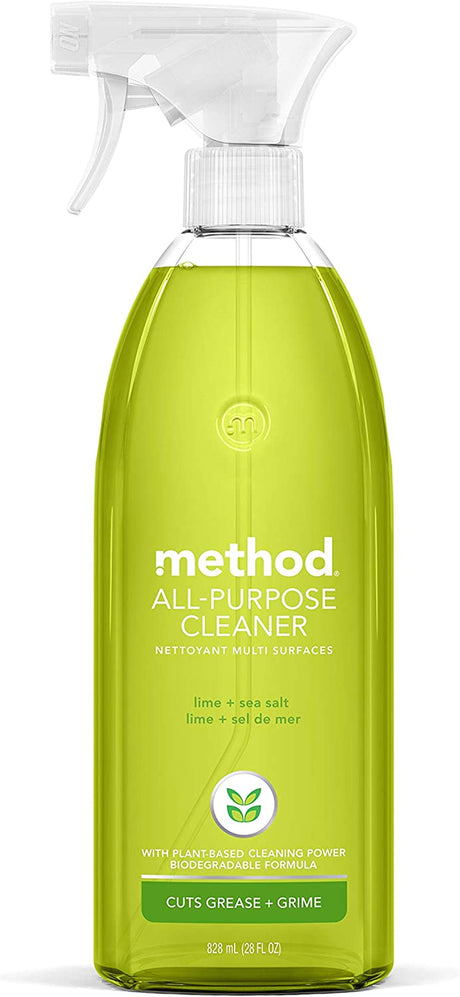 Method All-Purpose Cleaner Spray, Lime + Sea Salt, Plant-Based and Biodegradable Formula Perfect for Most Counters, Tiles, Stone, and More, 28 Oz Spray Bottles, (Pack of 1)