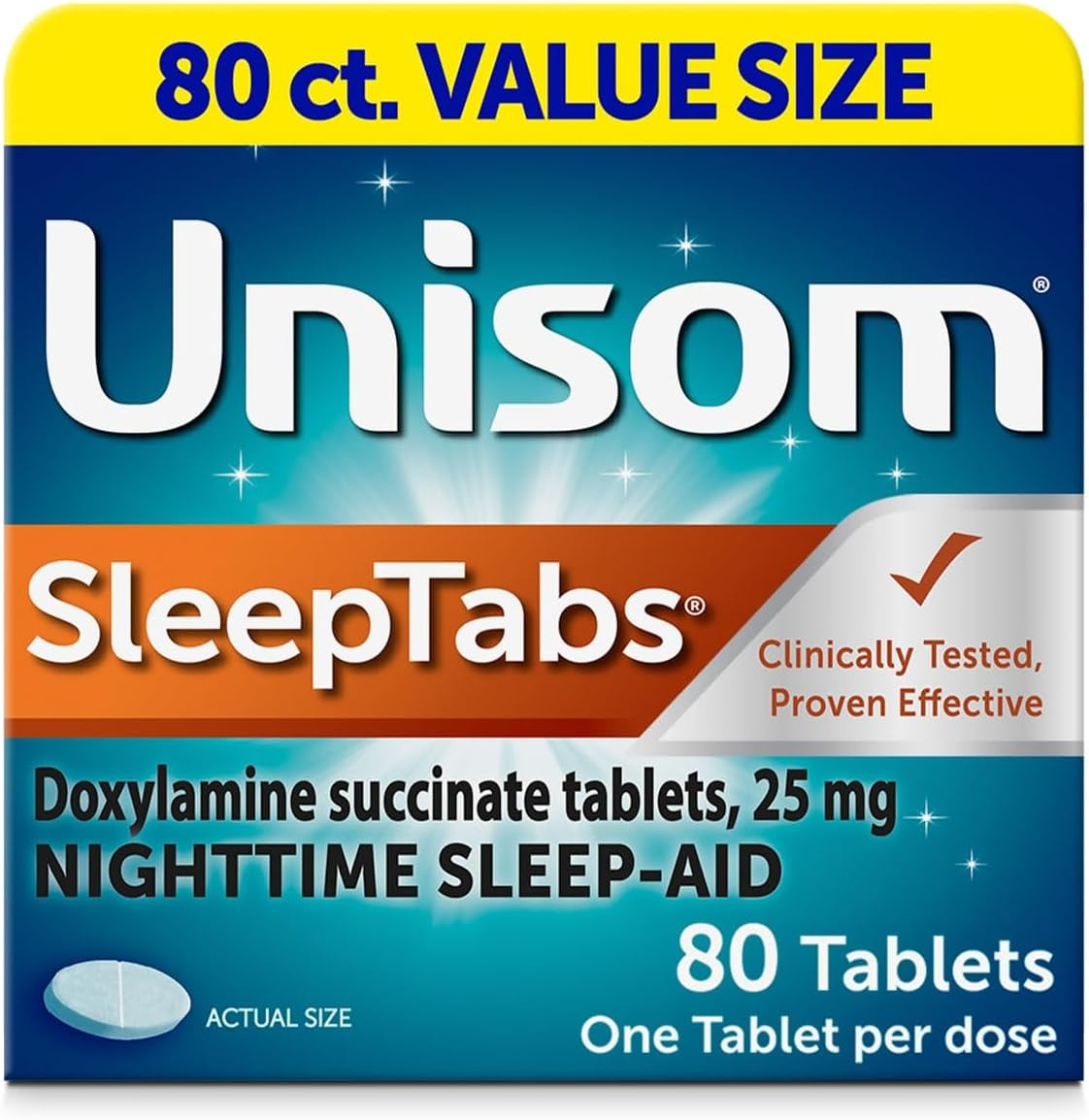 Unisom Sleeptabs, Nighttime Sleep-Aid, Doxylamine Succinate, 80 Tablets