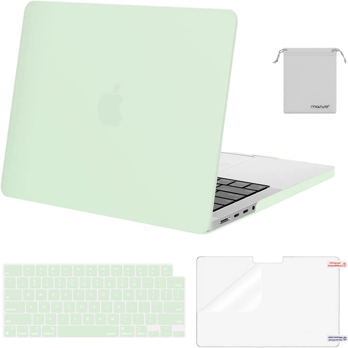 MOSISO Compatible with Macbook Pro 14 Inch Case 2024 2023 2022 2021 M4 M3 M2 M1 Pro Max A3112 A3185 A3401 A2918 A2992 A2779 A2442, Plastic Hard Shell&Keyboard Cover&Screen Film&Pouch, Black