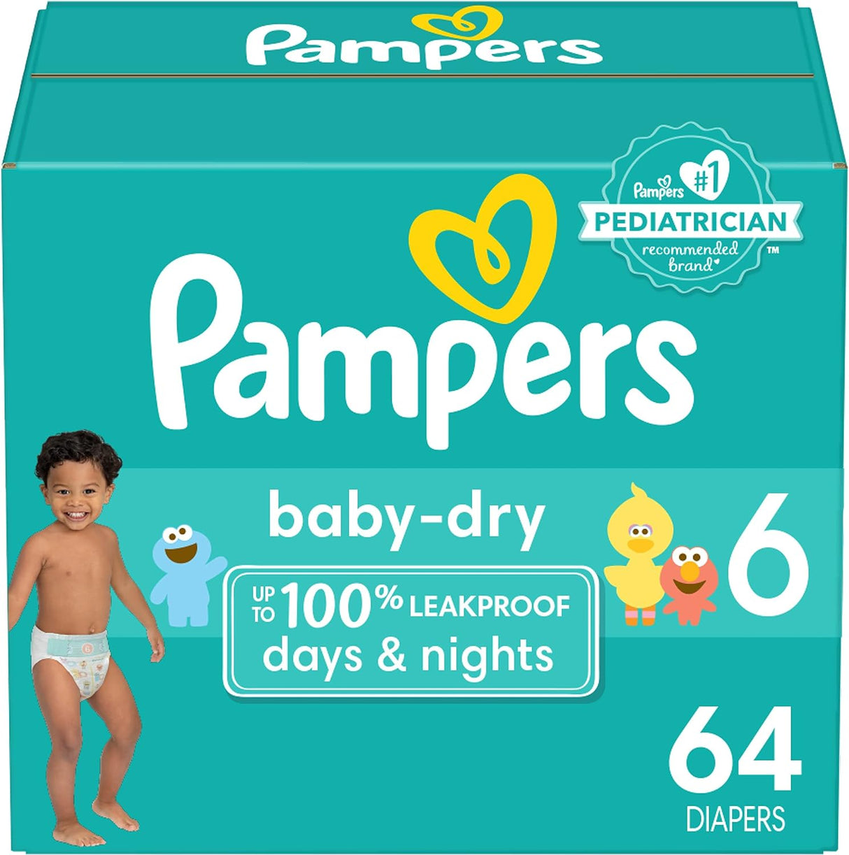 Pampers Baby Dry Diapers - Size 1, 120 Count, Absorbent Disposable Diapers