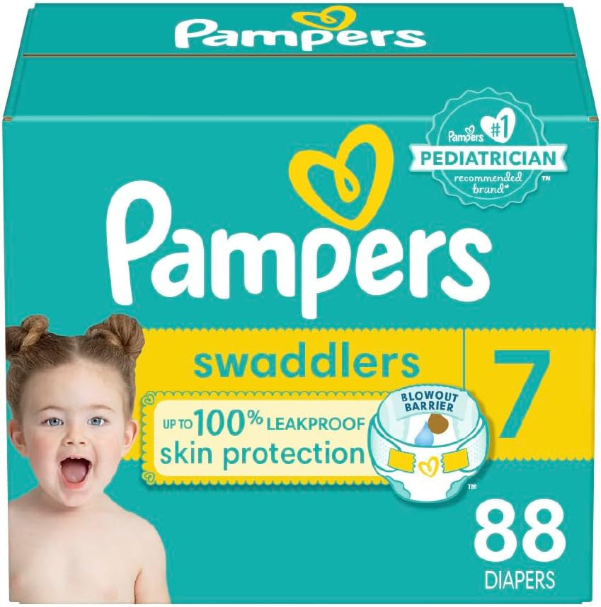 Pampers Swaddlers Diapers - Size 5, One Month Supply (132 Count), Ultra Soft Disposable Baby Diapers