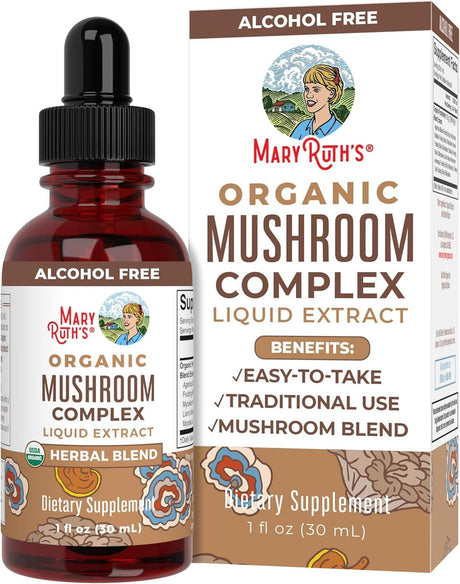 Maryruth'S USDA Organic Mushroom Complex | Herbal Liquid Drops, Mushroom Supplement | Lion'S Mane, Reishi Mushroom, Shiitake Mushrooms | Nongmo, Vegan - Supply Center USA