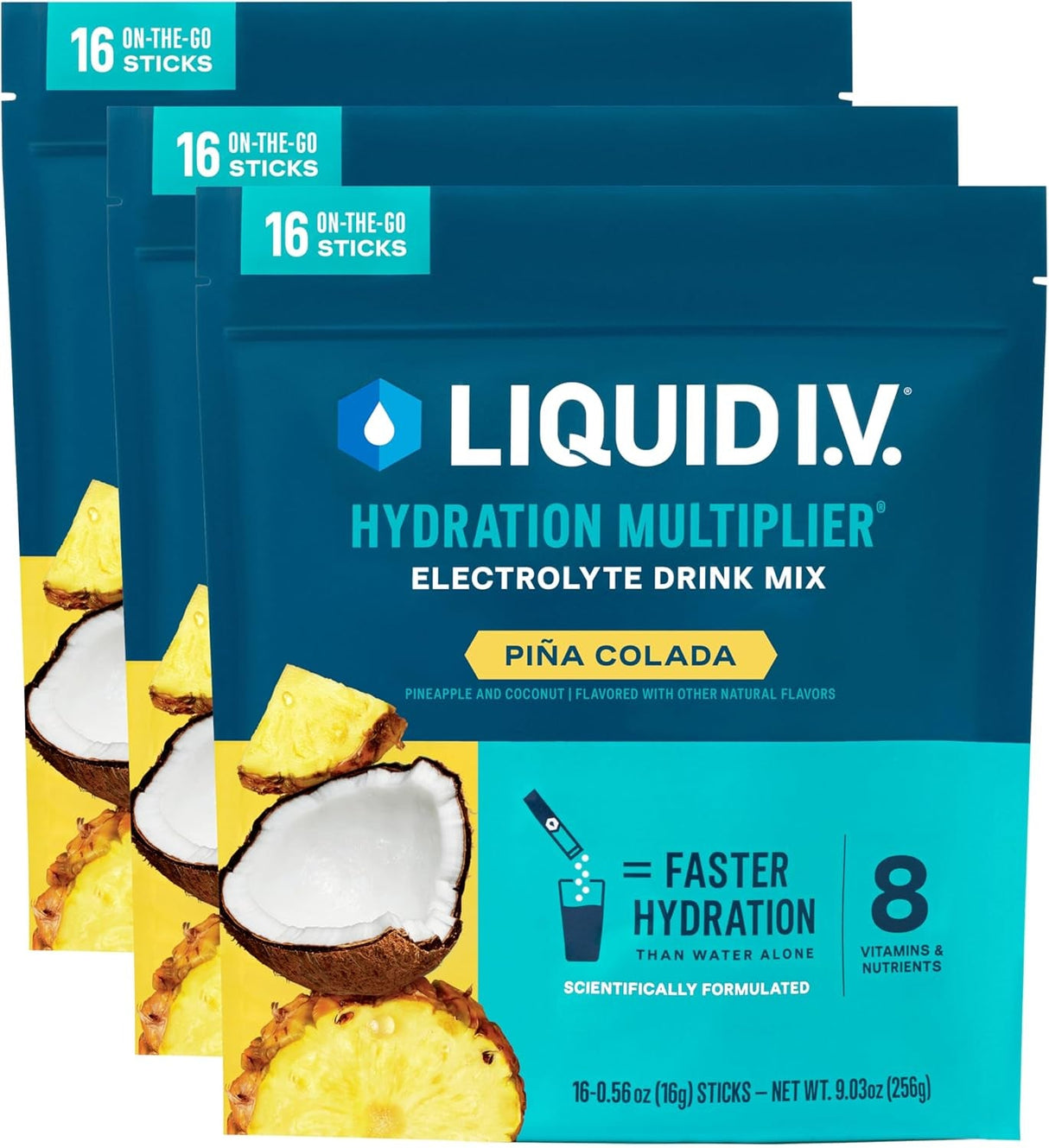 Liquid I.V.® Hydration Multiplier - Seaberry | Electrolyte Powder Drink Mix | 3 Pack (48 Servings)