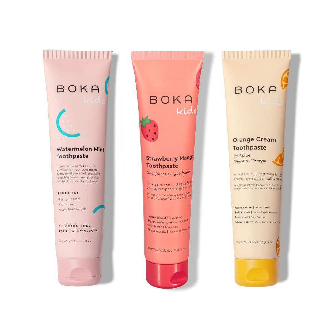 Boka Fluoride Free Toothpaste Nano Hydroxyapatite, Helps Remineralize, Appropriate for Sensitive Teeth, Whitening - for Adult, Kids Oral Care - Ela Mint Flavor, 4 Fl Oz 1Pk US Manufactured