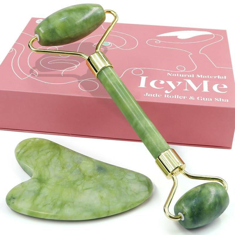 BAIMEI Icyme Jade Roller & Gua Sha, Face Roller Redness Reducing Skin Care Tools, Self Care Pink Gift for Men Women, Massager for Face, Eyes, Neck, Relieve Fine Lines and Wrinkles - Rose Quartz - Supply Center USA