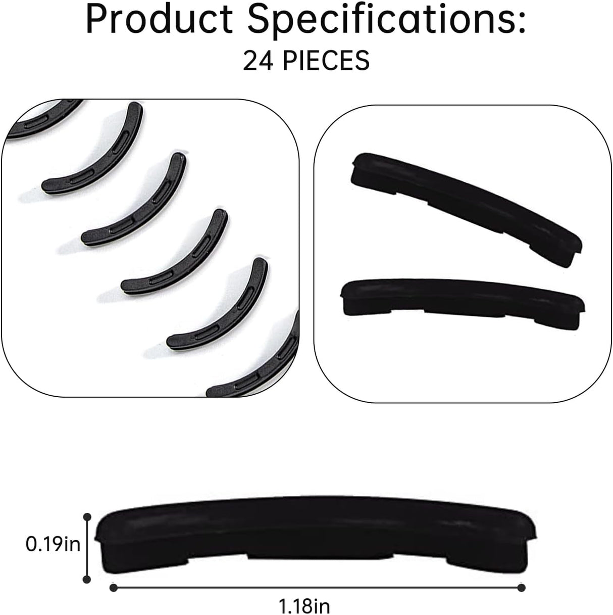 Eyelash Curler Refill Pads Compatible with Shiseido,Eyelash Curler Refill 24Pcs,Silicone Lash Curler Refill Pads Compatible with Shiseido