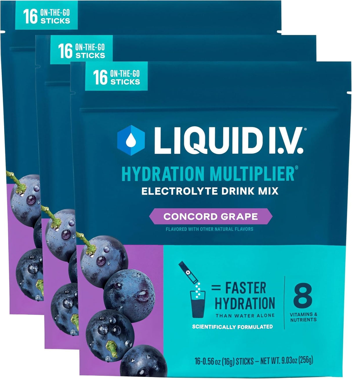 Liquid I.V.® Hydration Multiplier - Seaberry | Electrolyte Powder Drink Mix | 3 Pack (48 Servings)