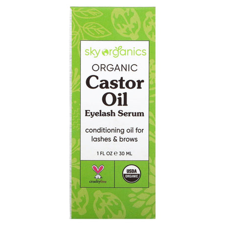 Sky Organics, Organic Castor Oil, Eyelash Serum, 1 fl oz (30 ml) - Supply Center USA