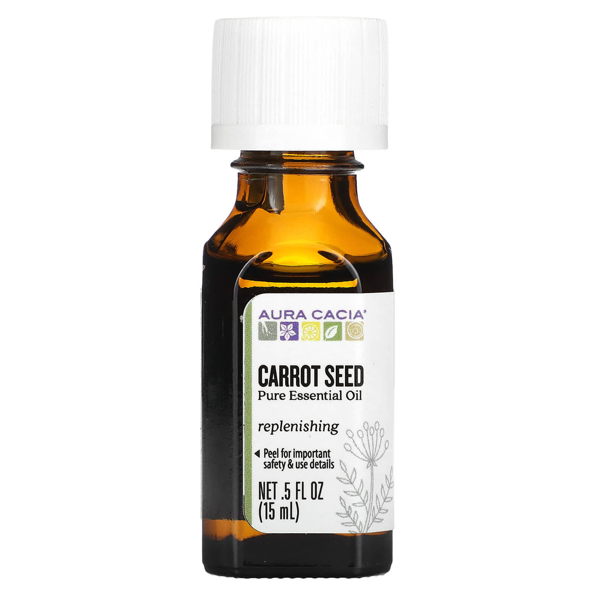 Aura Cacia, 100% Pure Essential Oil, Carrot Seed, .5 fl oz (15 ml)