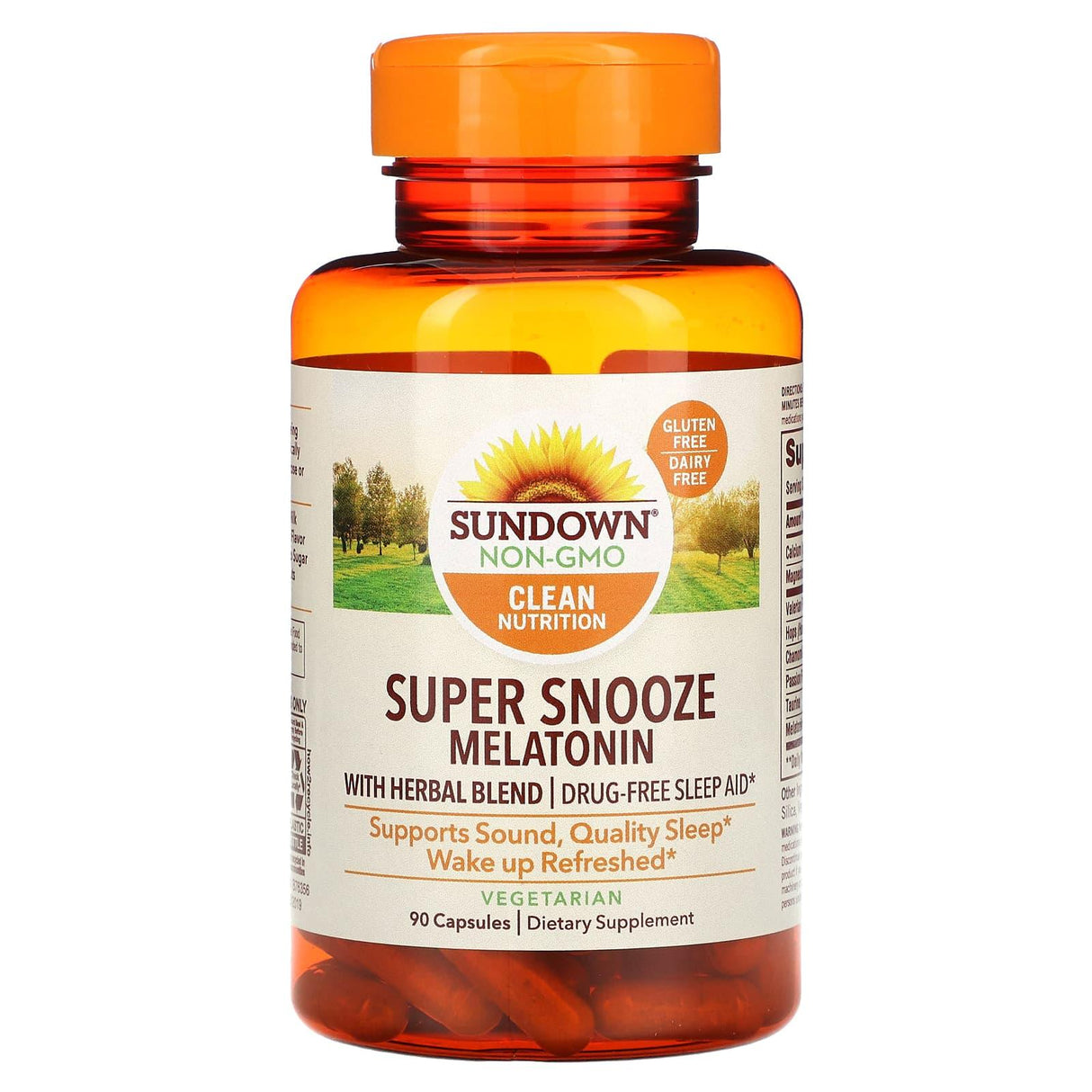 Sundown Naturals, Super Snooze Melatonin, 5 mg, 90 Capsules - Supply Center USA