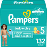 Pampers Baby Dry Diapers - Size 1, 120 Count, Absorbent Disposable Diapers