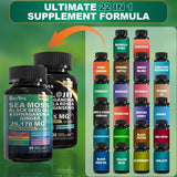 Sea Moss and Shilajit Bundle - 90 Count - Sea Moss 7000Mg, Black Seed Oil 4000Mg, Ashwagandha 2000Mg, Ginger & Shilajit 9000Mg, Rhodiola Rosea 1000Mg, All in 1 Supplements (1 Pack) - Supply Center USA