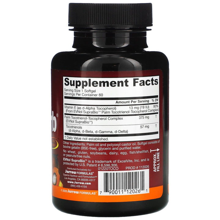 Jarrow Formulas, Toco-Sorb, Mixed Tocotrienols and Vitamin E, 60 Softgels - HealthCentralUSA