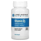 Lake Avenue Nutrition, Vitamin D3, 25 mcg (1,000 IU), 360 Softgels - Supply Center USA