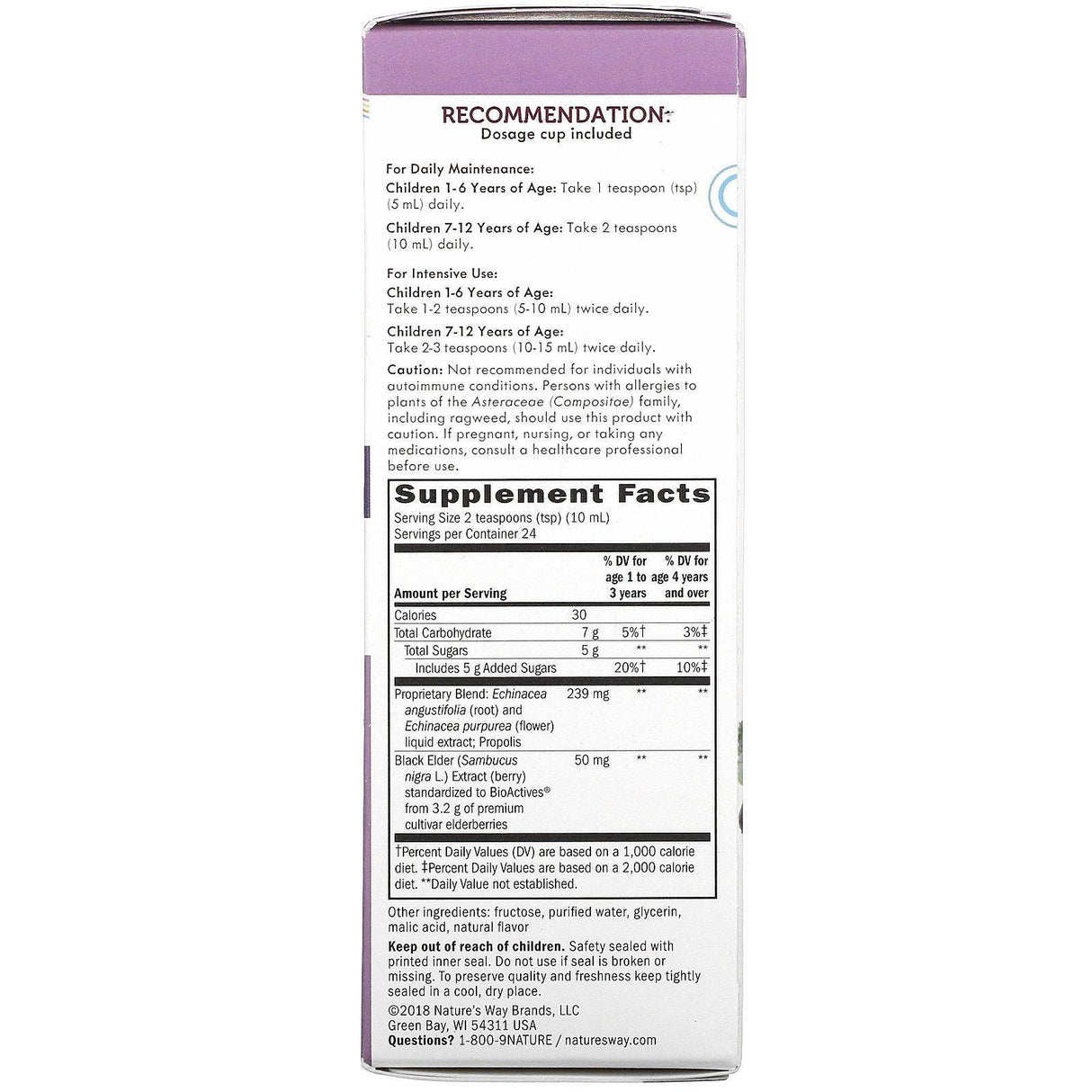 Nature's Way, Sambucus for Kids, Standardized Elderberry, Original Syrup, 8 fl oz (240 ml) - Supply Center USA