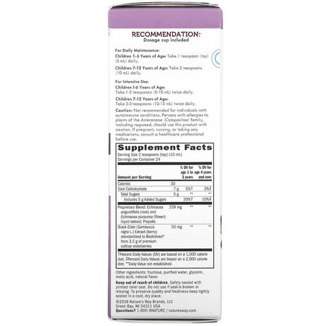 Nature's Way, Sambucus for Kids, Standardized Elderberry, Original Syrup, 8 fl oz (240 ml) - Supply Center USA