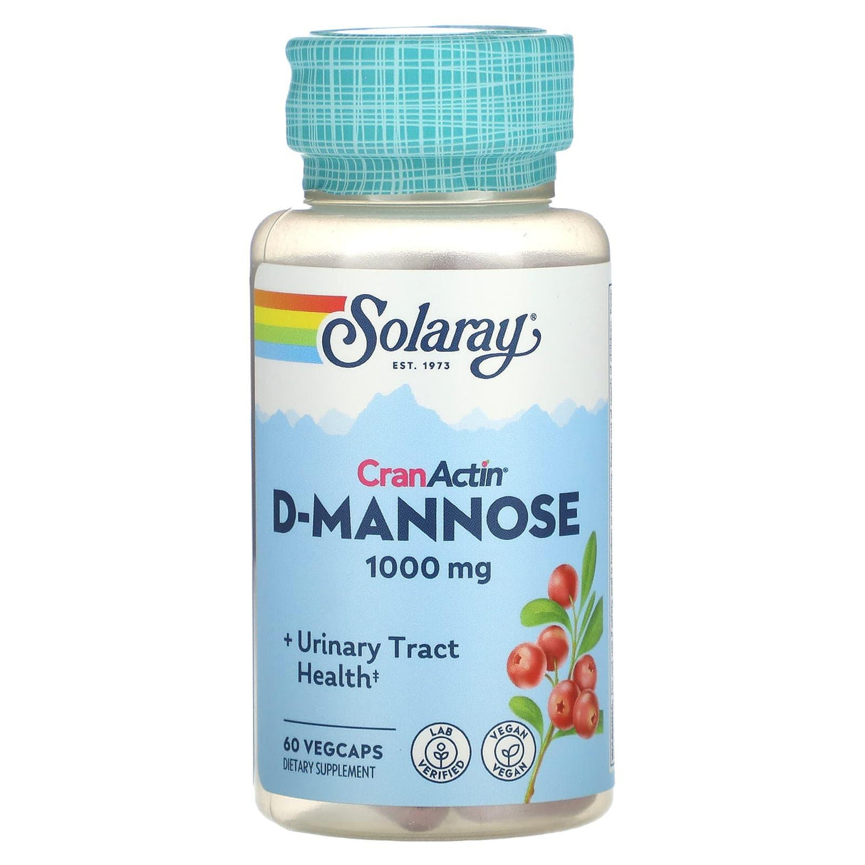 Solaray, CranActin D-Mannose, Urinary Tract Health, 1,000 mg, 60 VegCaps - Supply Center USA