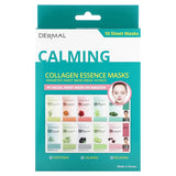 Dermal, Collagen Essence Sheet Masks, Calming, Assorted, 10 Sheet Masks, 0.81 oz (23 g) Each - Supply Center USA