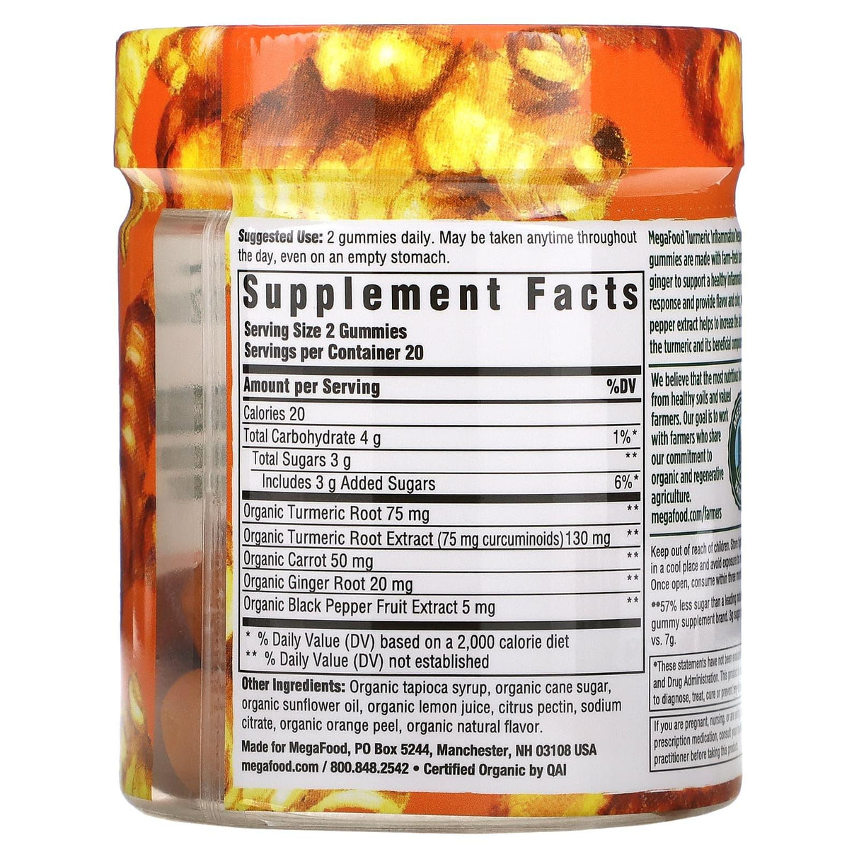 MegaFood, Turmeric, Inflammation Response, 40 Gummies - Supply Center USA