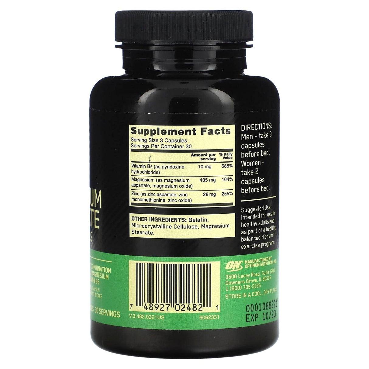 Optimum Nutrition, Zinc Magnesium Aspartate, 180 Capsules - Supply Center USA