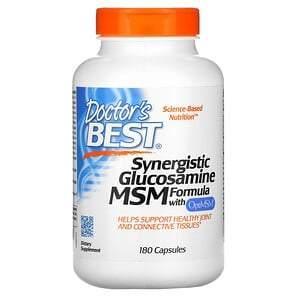 Doctor's Best, Synergistic Glucosamine MSM Formula with OptiMSM, , 180 Capsules - Supply Center USA