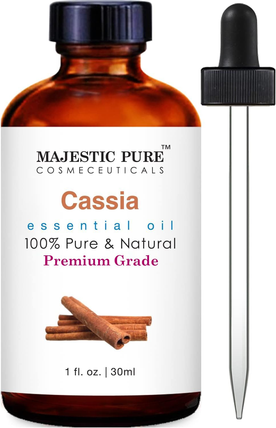 Majestic Pure Lavender Essential Oil with Glass Dropper | 100% Pure and Natural Lavender Oil | Premium Grade Essential Oils for Diffusers, Skin, Aromatherapy, Massage | 4 Fl Oz