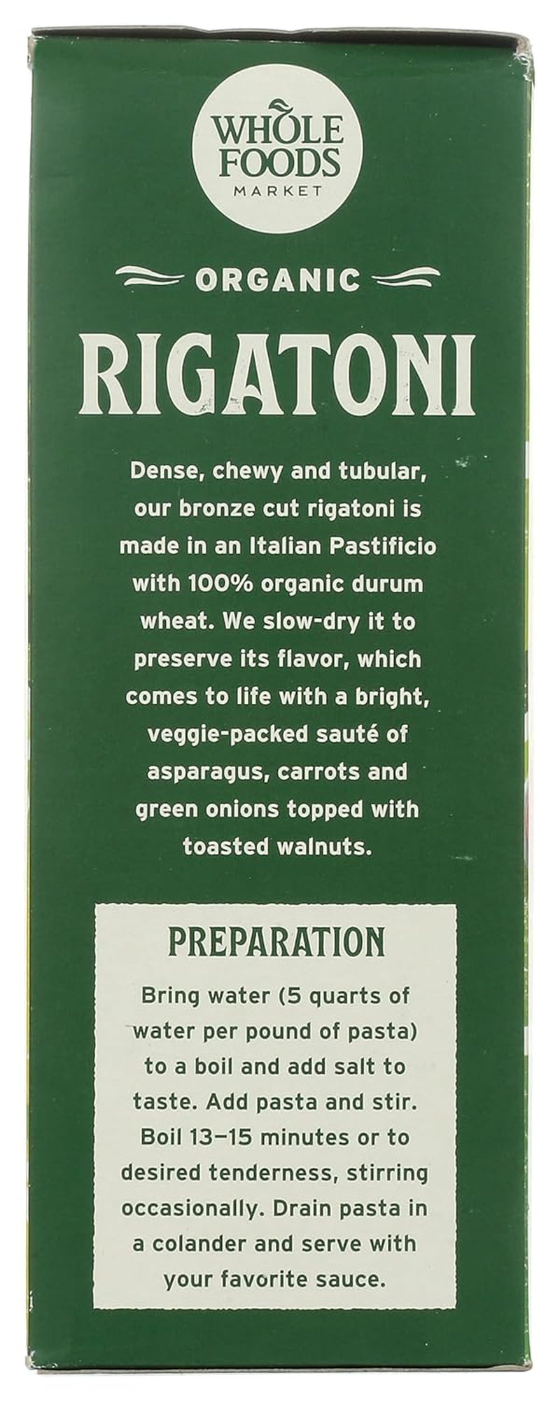 Whole Foods Market, Organic Rigatoni, 16 Ounce