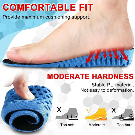 Ailaka Height Increase Insoles for Men Women, Honeycomb Shock Absorbing Cushion Shoe Height Insoles Men Women, Replacement Sports Shoe Inserts - Supply Center USA