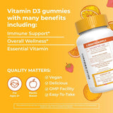 Maryruth Organics Vitamin D3 Gummies, 2 Month Supply, Adults & Kids Gummies, Immune Support Supplement, Vitamin D3 1000IU for Bone Health & Muscle Function, Vegan, Non-Gmo, Gluten Free, 60 Count - Supply Center USA