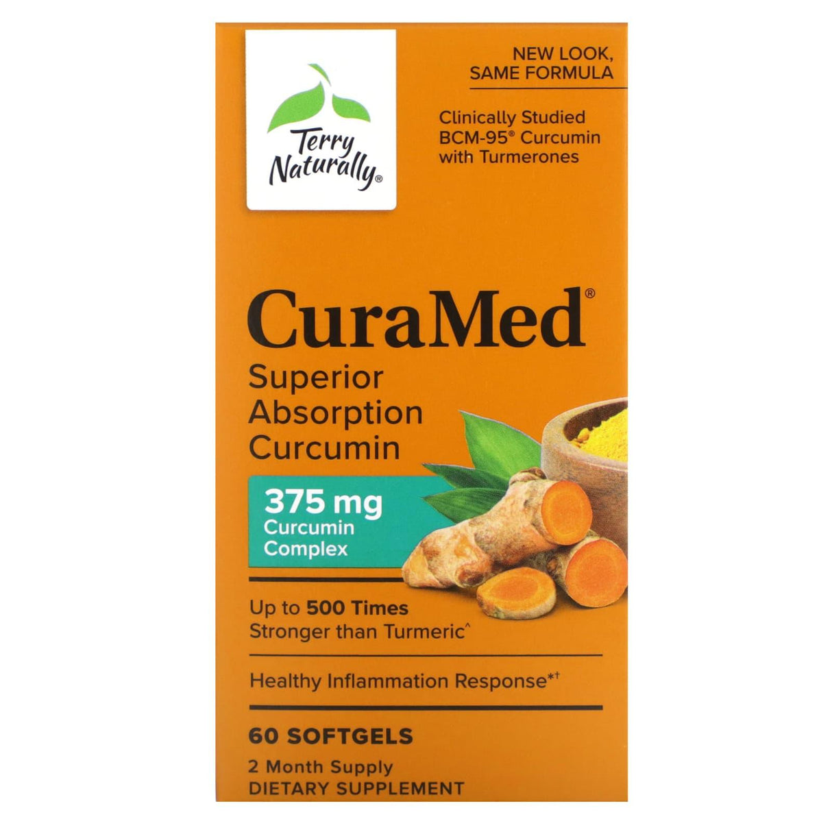 Terry Naturally, CuraMed, Superior Absorption Curcumin, 375 mg, 120 Softgels - Supply Center USA