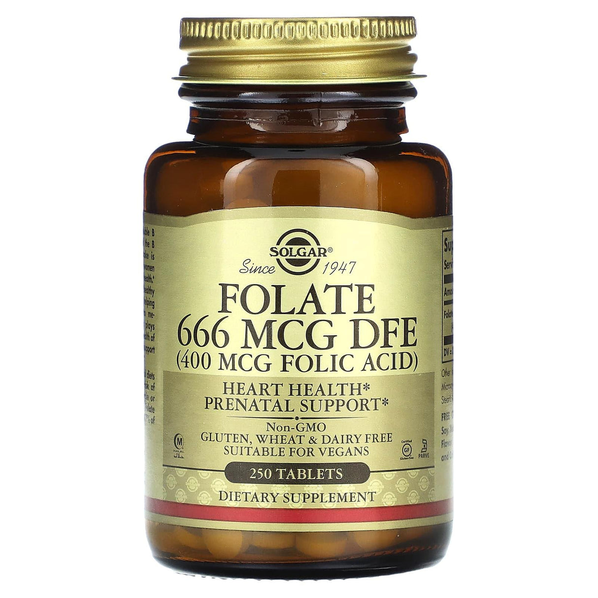 Solgar, Folate, 400 mcg, 250 Tablets - Supply Center USA